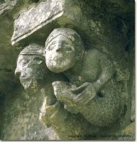 Annepont - Eglise romane - Chevet - Modillon Sirene